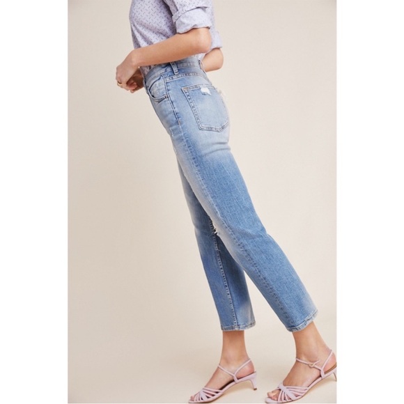 Anthropologie Boyish Brady High Rise Crop Flare Jeans Light River Wash 26 NWT - Picture 4 of 16